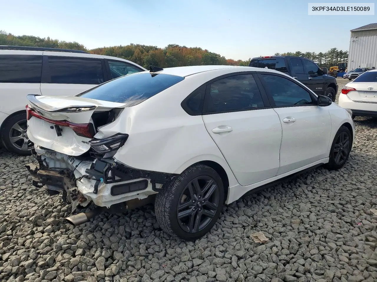 2020 KIA FORTE VIN 3KPF34AD3LE150089 — фото 3