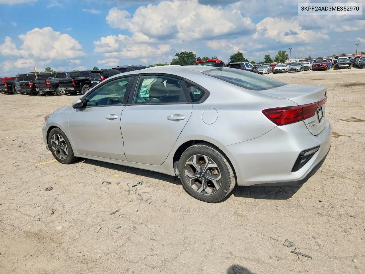 2021 KIA FORTE VIN 3KPF24AD3ME352970 — фото 2