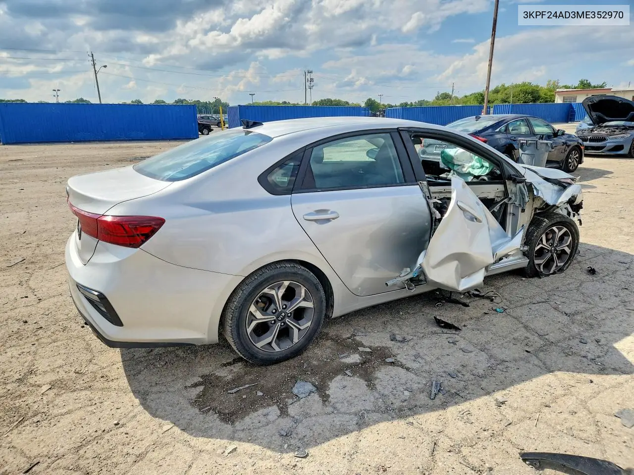 2021 KIA FORTE VIN 3KPF24AD3ME352970 — фото 3