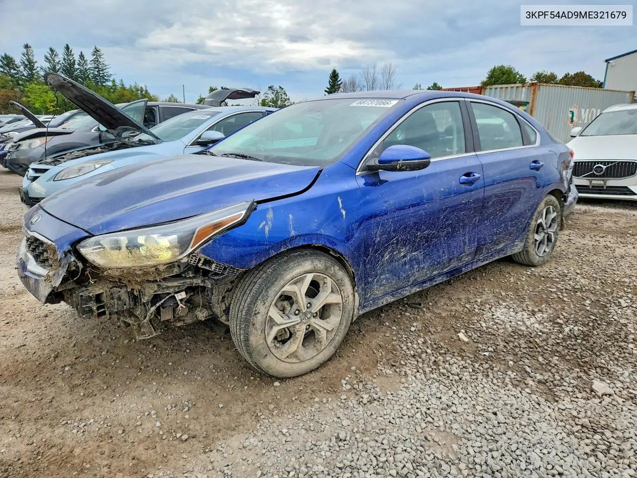 KIA FORTE 2021, VIN 3KPF54AD9ME321679
