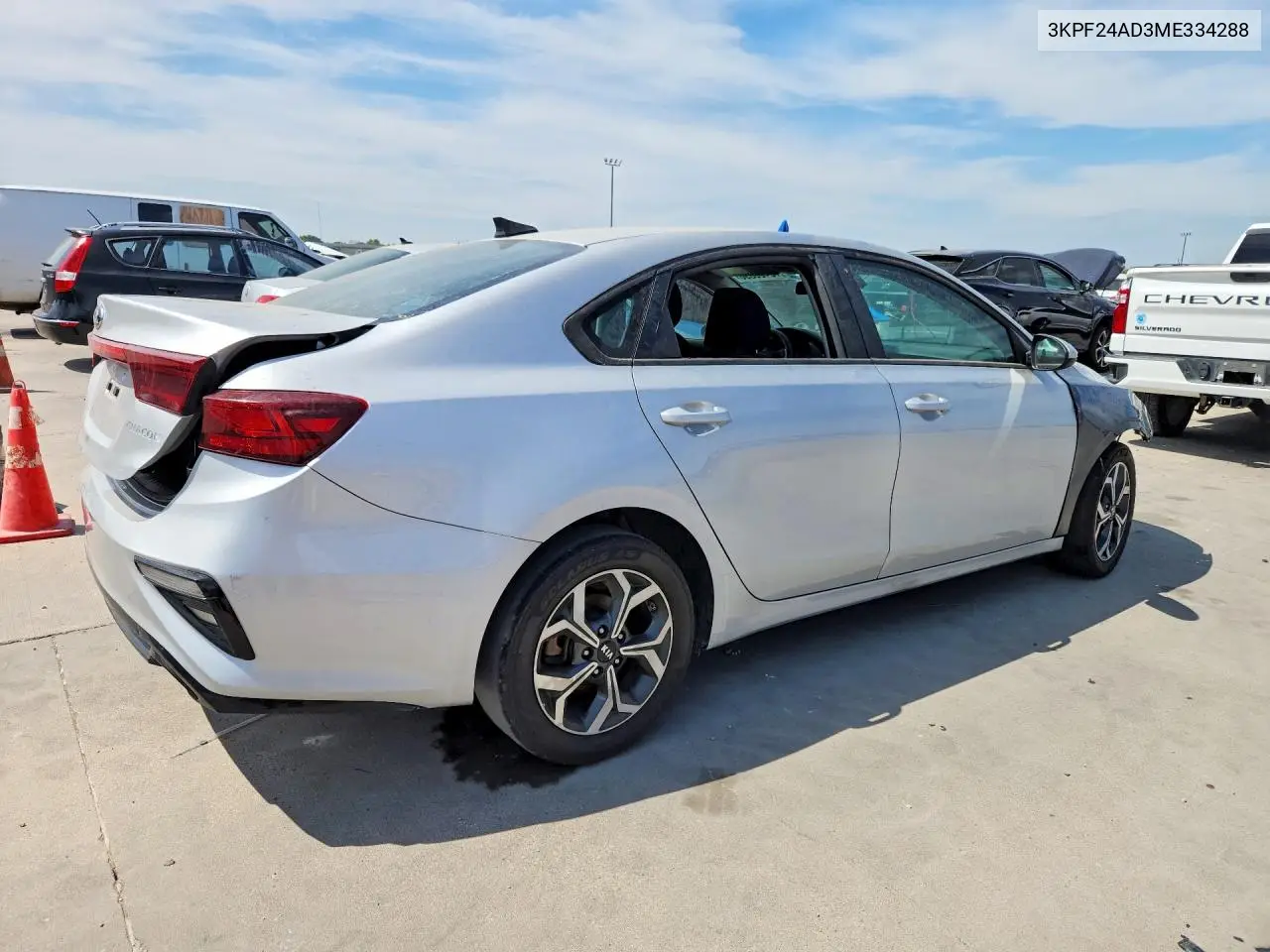 2021 KIA FORTE VIN 3KPF24AD3ME334288 — фото 3