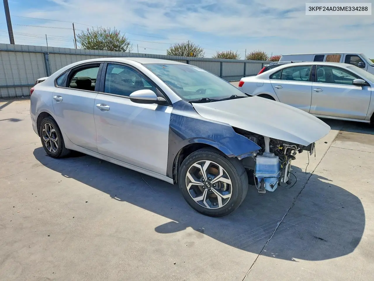 2021 KIA FORTE VIN 3KPF24AD3ME334288 — фото 4