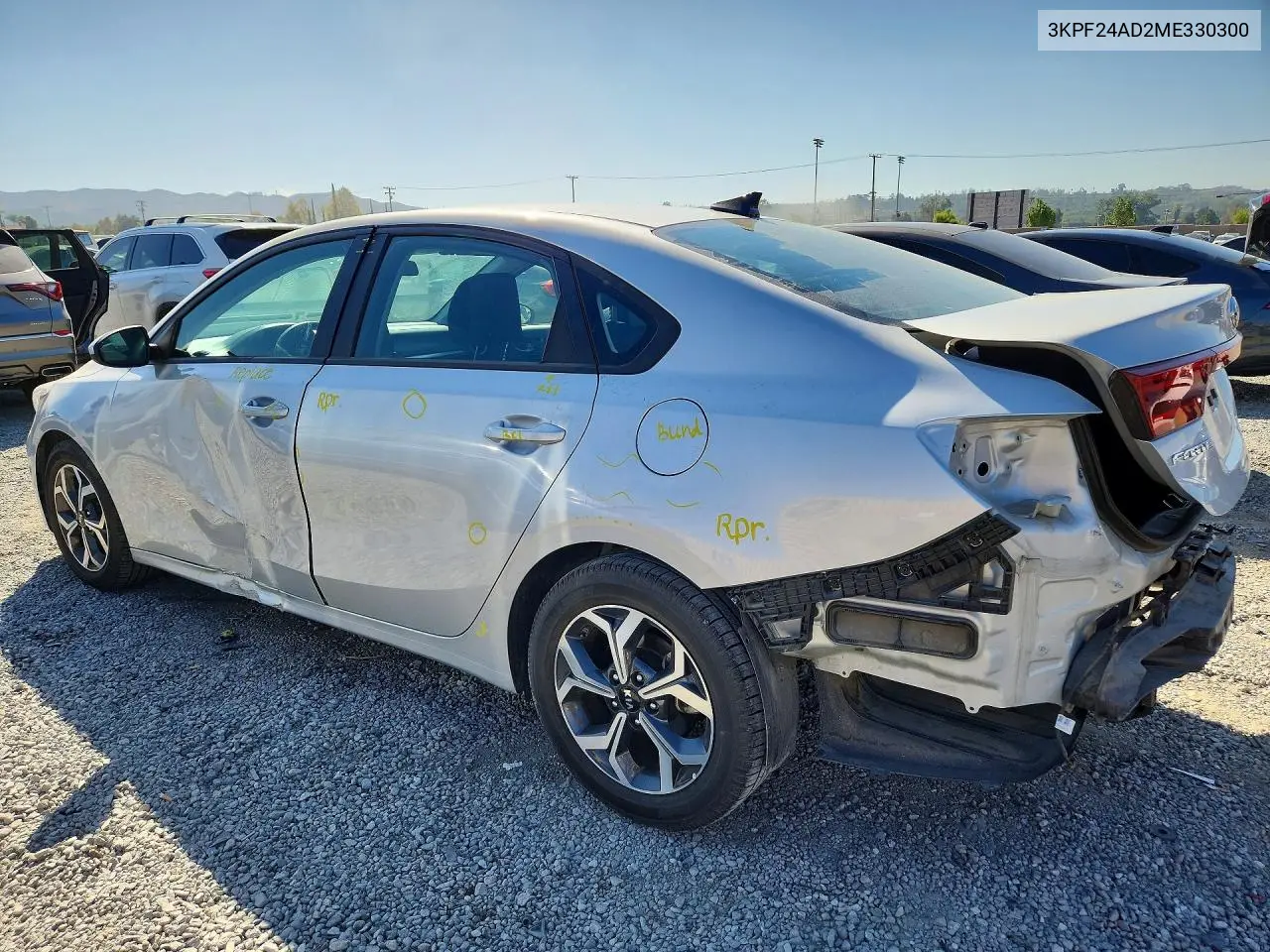 2021 KIA FORTE VIN 3KPF24AD2ME330300 — фото 2