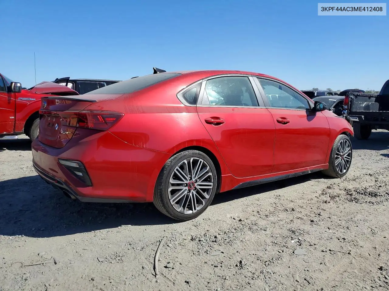 2021 KIA FORTE VIN 3KPF44AC3ME412408 — фото 3