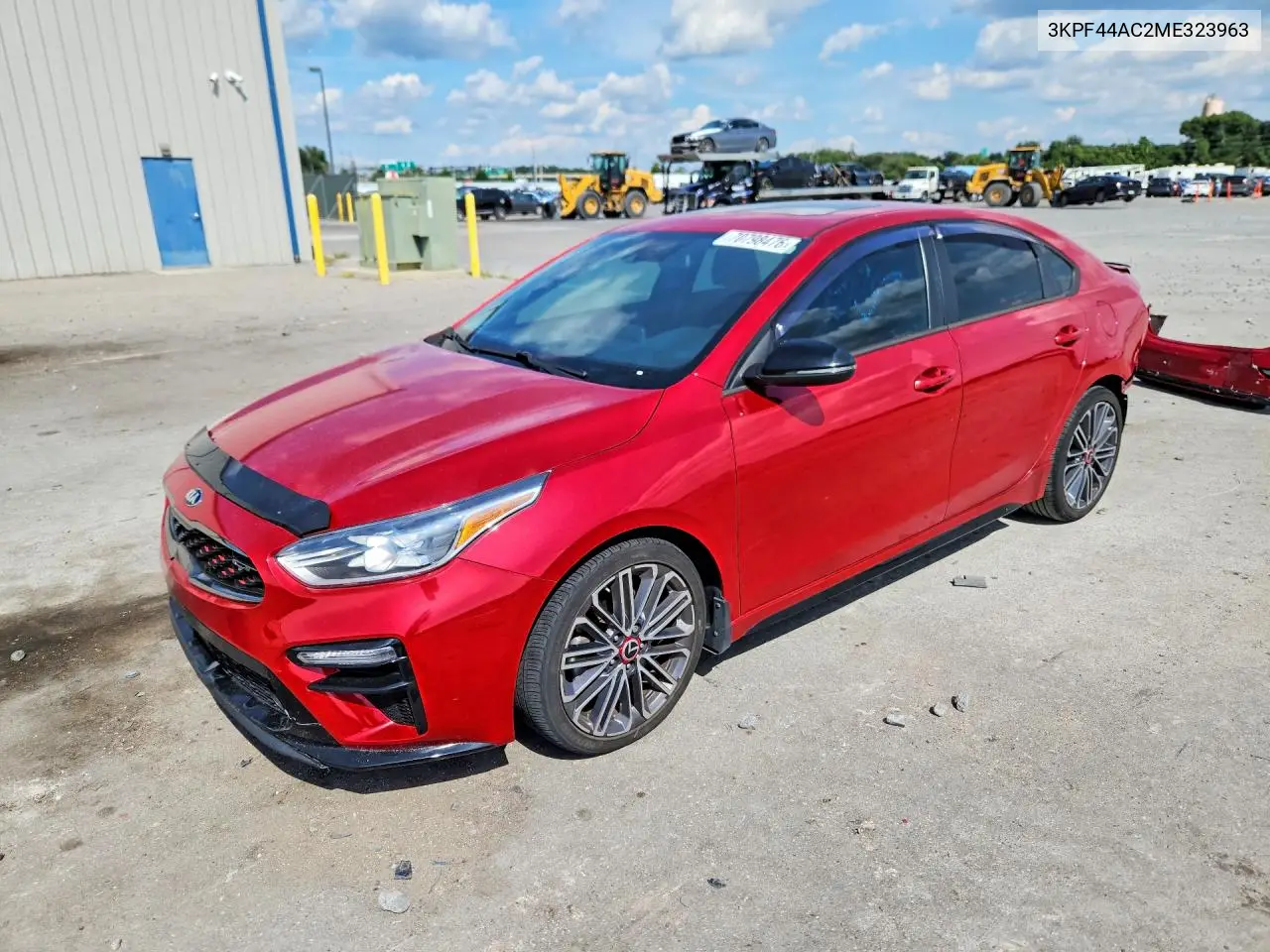 2021 KIA FORTE VIN 3KPF44AC2ME323963 — фото 2