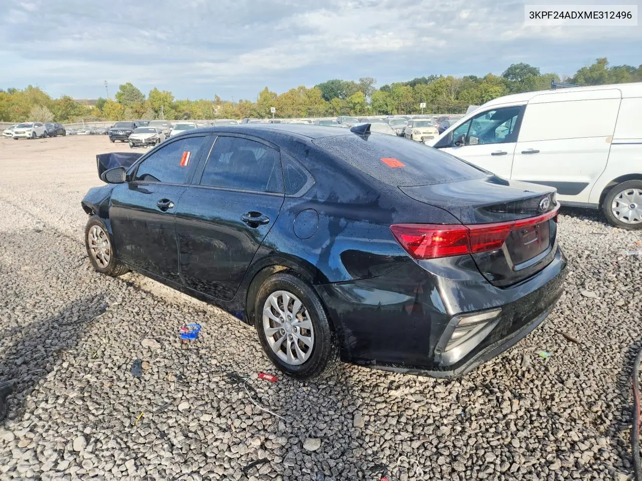2021 KIA FORTE VIN 3KPF24ADXME312496 — фото 2