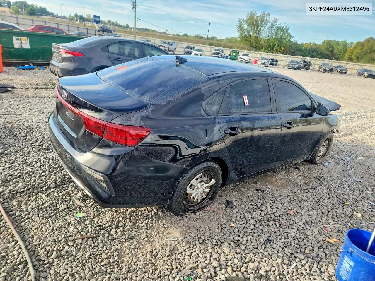 2021 KIA FORTE VIN 3KPF24ADXME312496 — фото 3