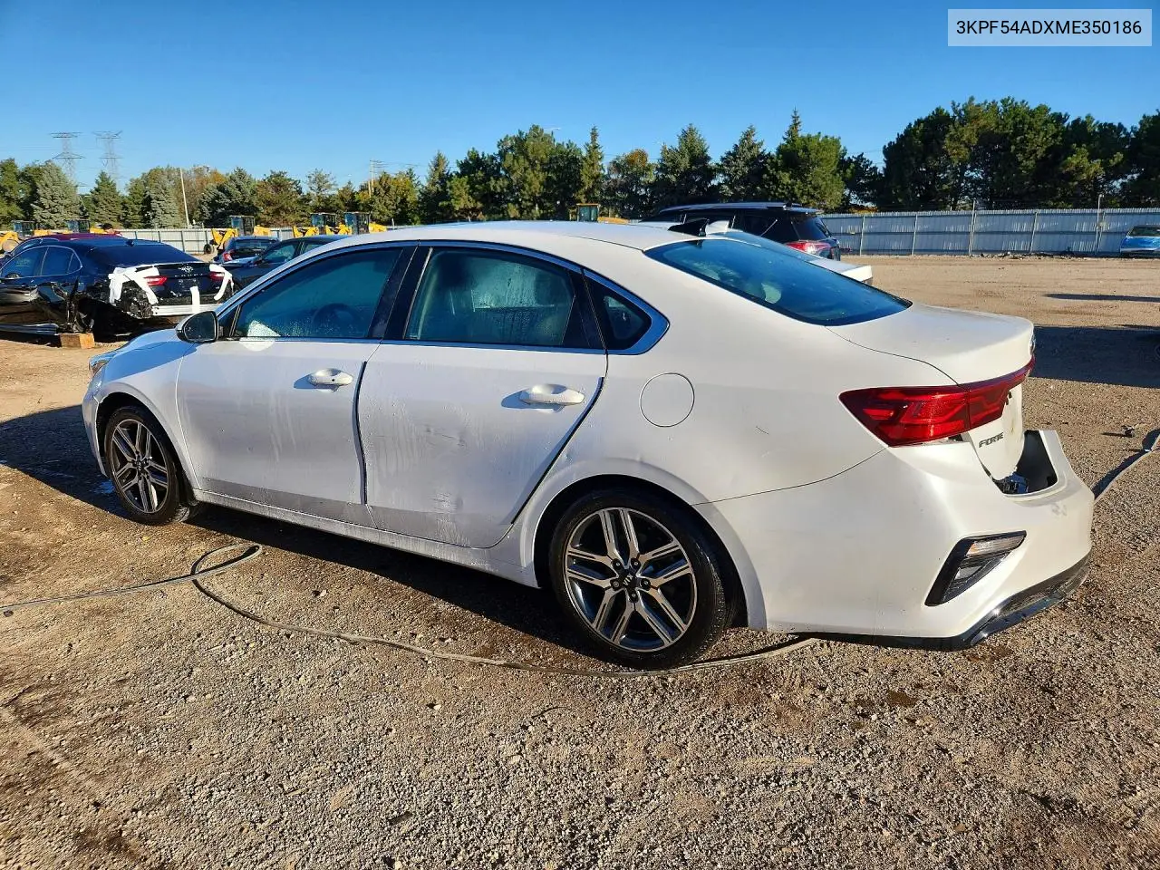 2021 KIA FORTE VIN 3KPF54ADXME350186 — фото 2