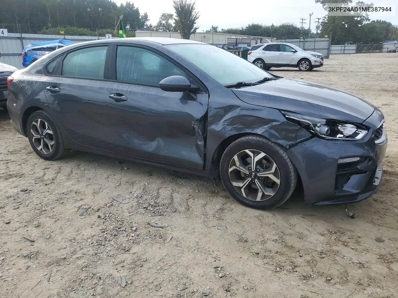 2021 KIA FORTE VIN 3KPF24AD1ME387944 — фото 4