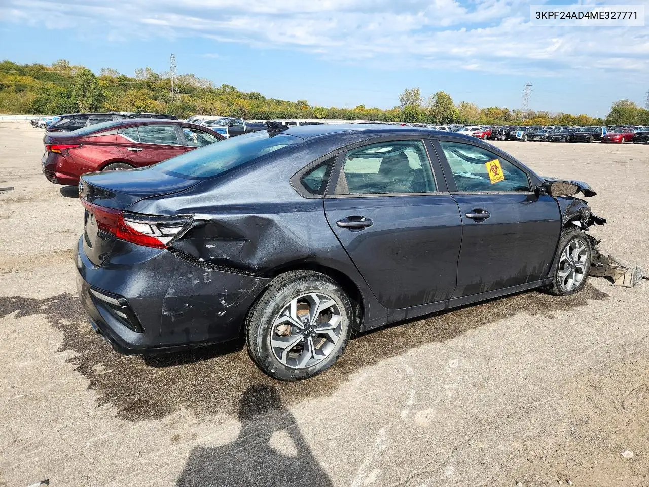 2021 KIA FORTE VIN 3KPF24AD4ME327771 — фото 3