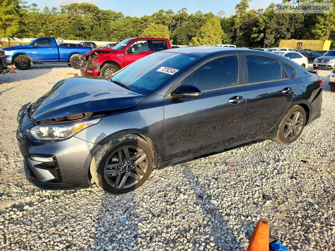 KIA FORTE 2021, VIN 3KPF34AD0ME292451
