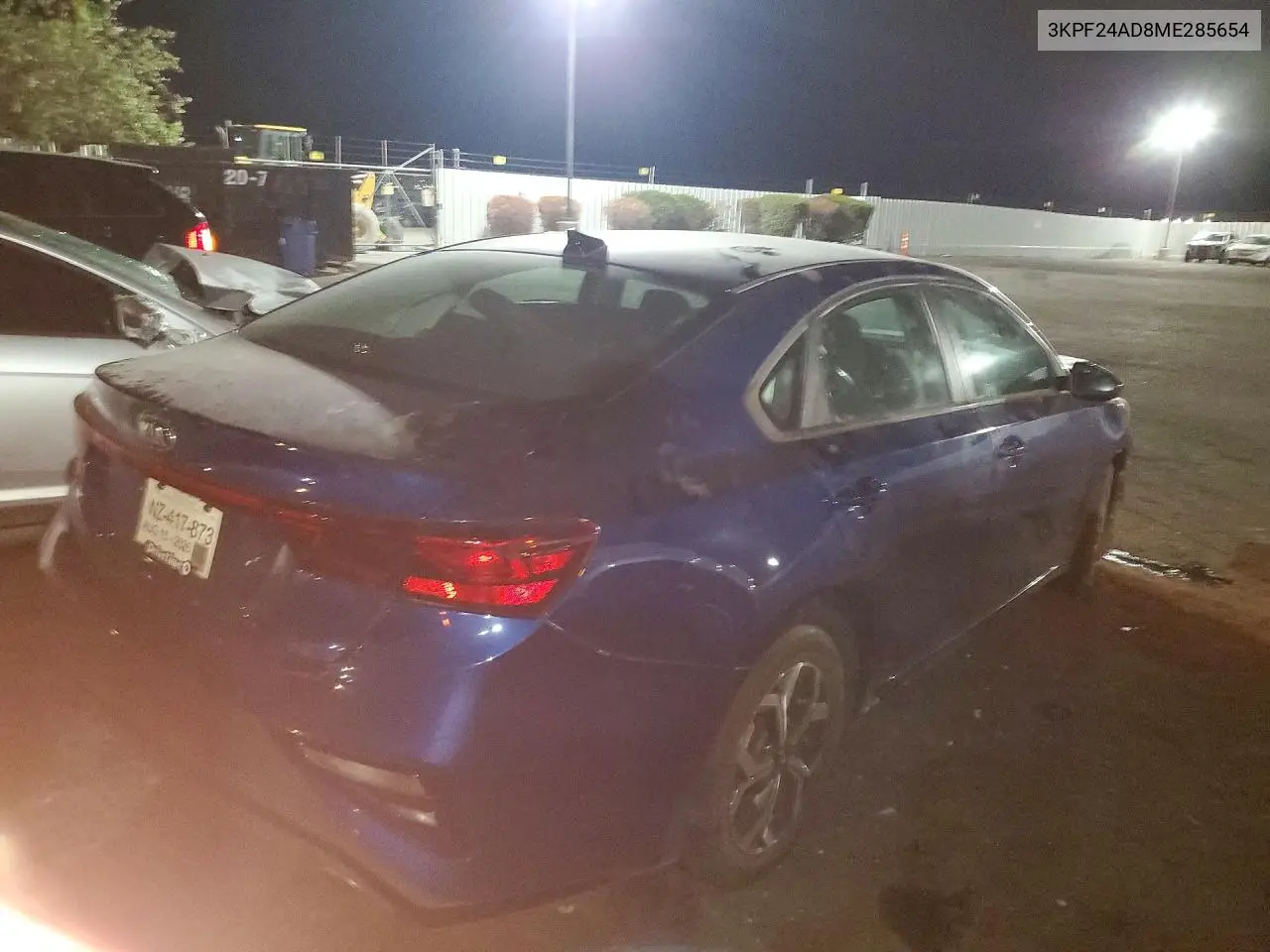 2021 KIA FORTE VIN 3KPF24AD8ME285654 — фото 3