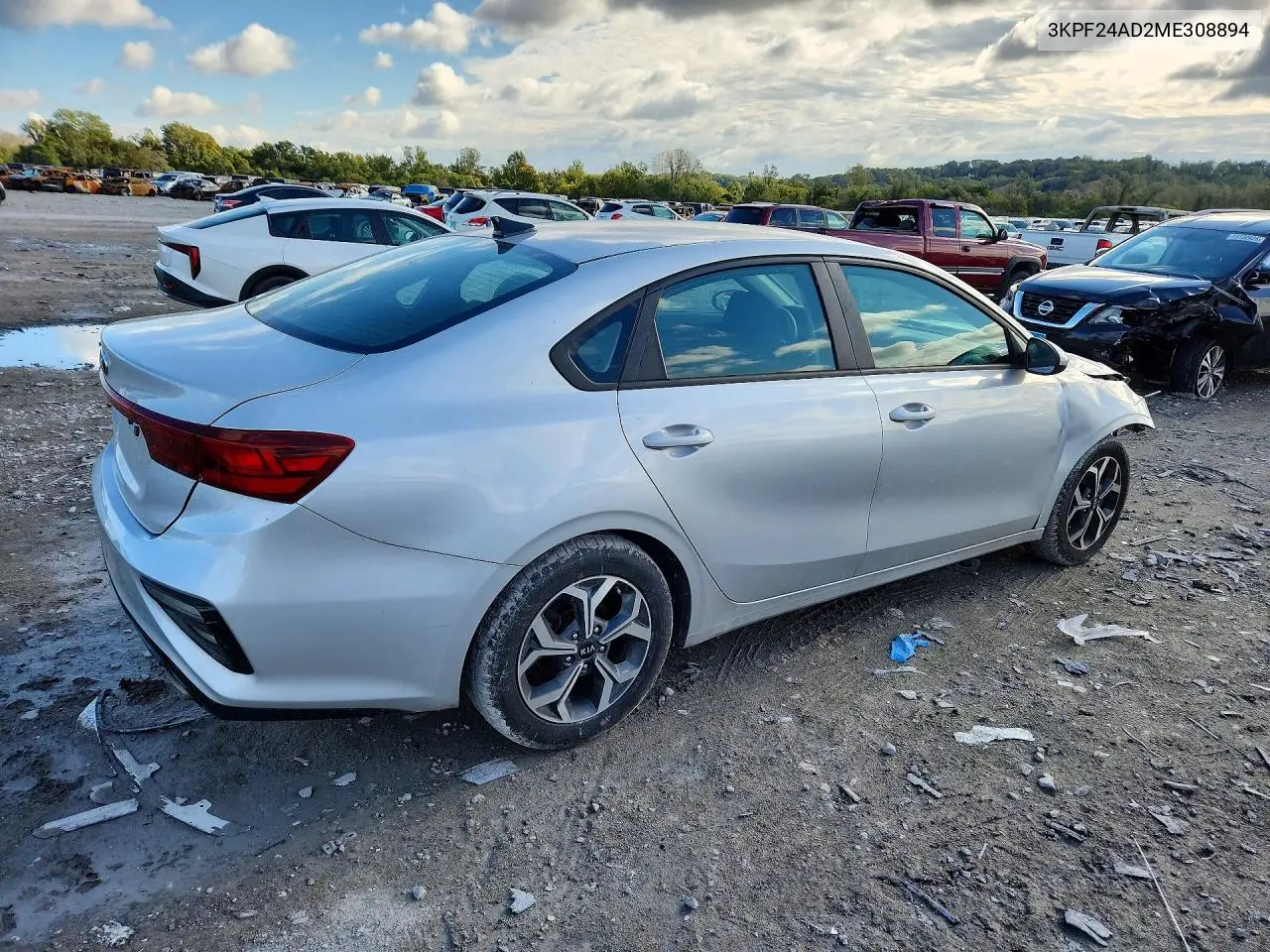 2021 KIA FORTE VIN 3KPF24AD2ME308894 — фото 3