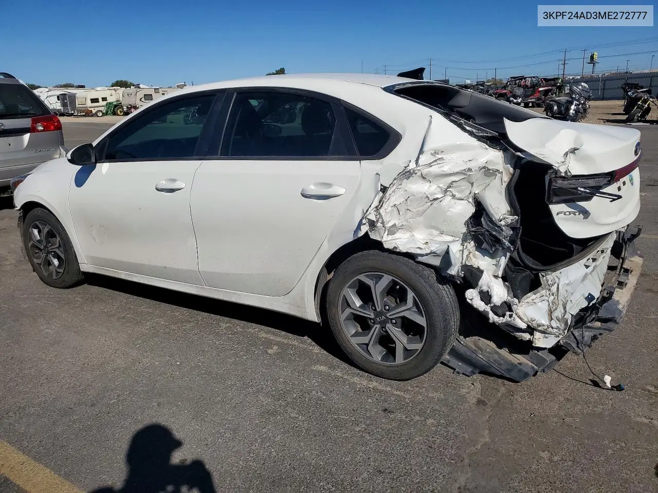2021 KIA FORTE VIN 3KPF24AD3ME272777 — фото 2