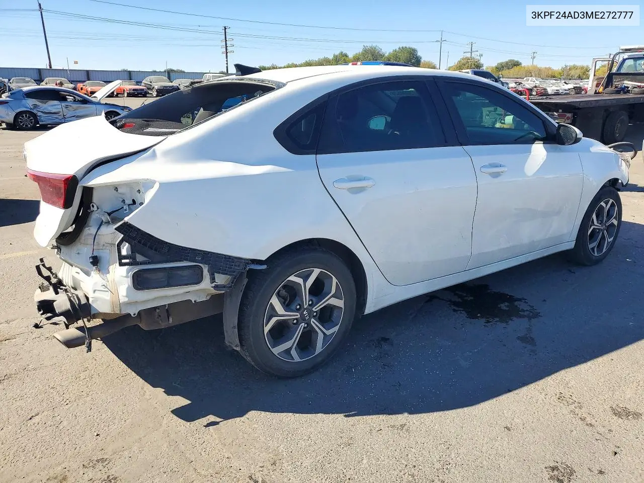 2021 KIA FORTE VIN 3KPF24AD3ME272777 — фото 3