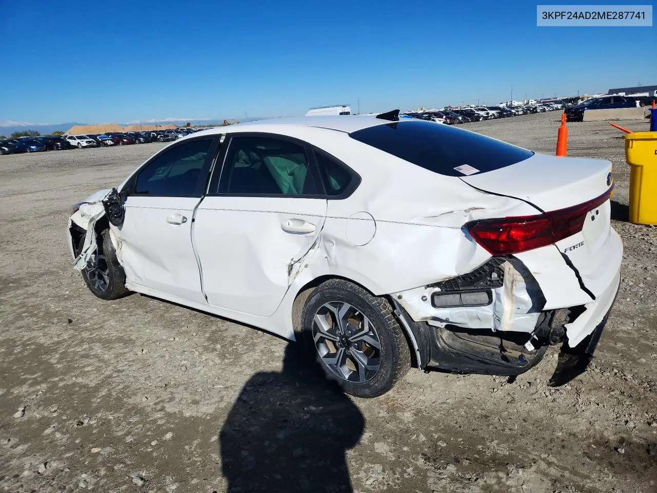 2021 KIA FORTE VIN 3KPF24AD2ME287741 — фото 2