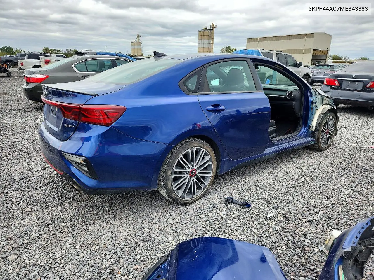 2021 KIA FORTE VIN 3KPF44AC7ME343383 — фото 3