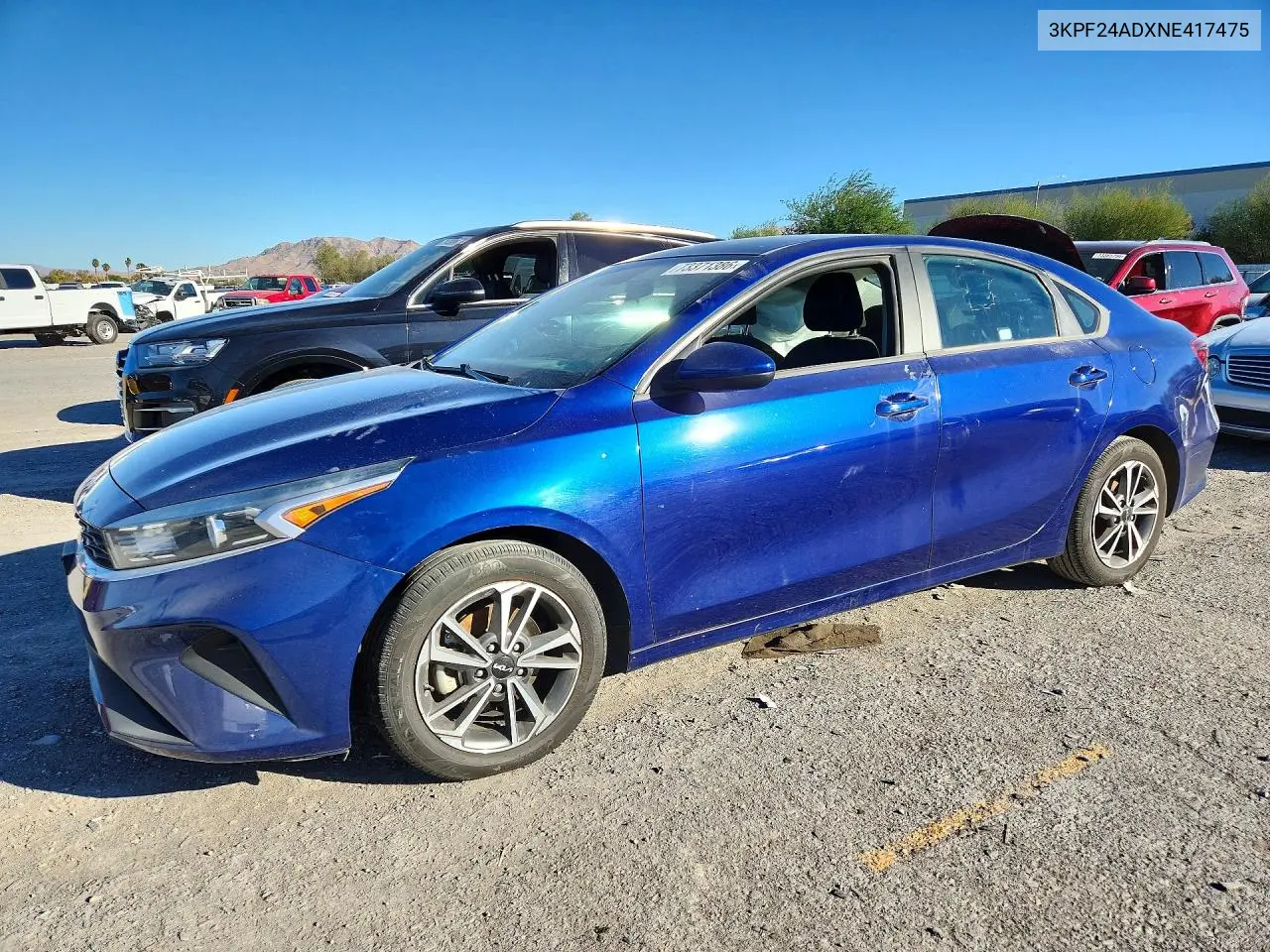KIA FORTE 2022, VIN 3KPF24ADXNE417475
