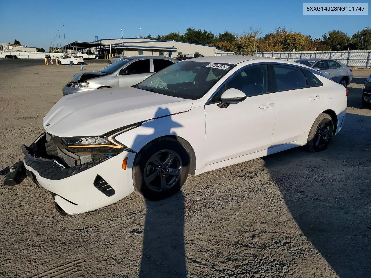 KIA K5 2022, VIN 5XXG14J28NG101747