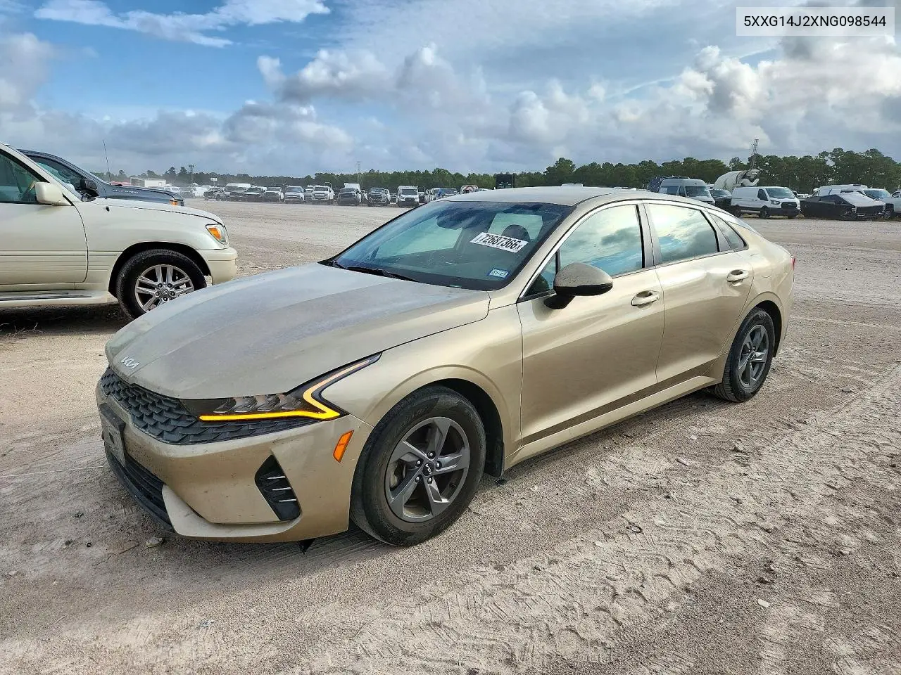 KIA K5 2022, VIN 5XXG14J2XNG098544