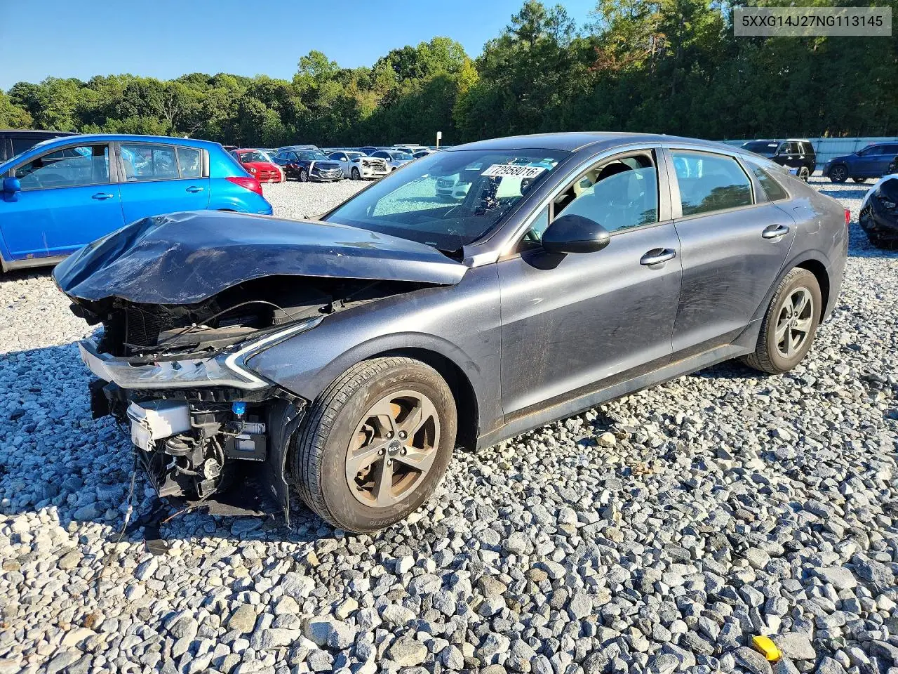 KIA K5 2022, VIN 5XXG14J27NG113145