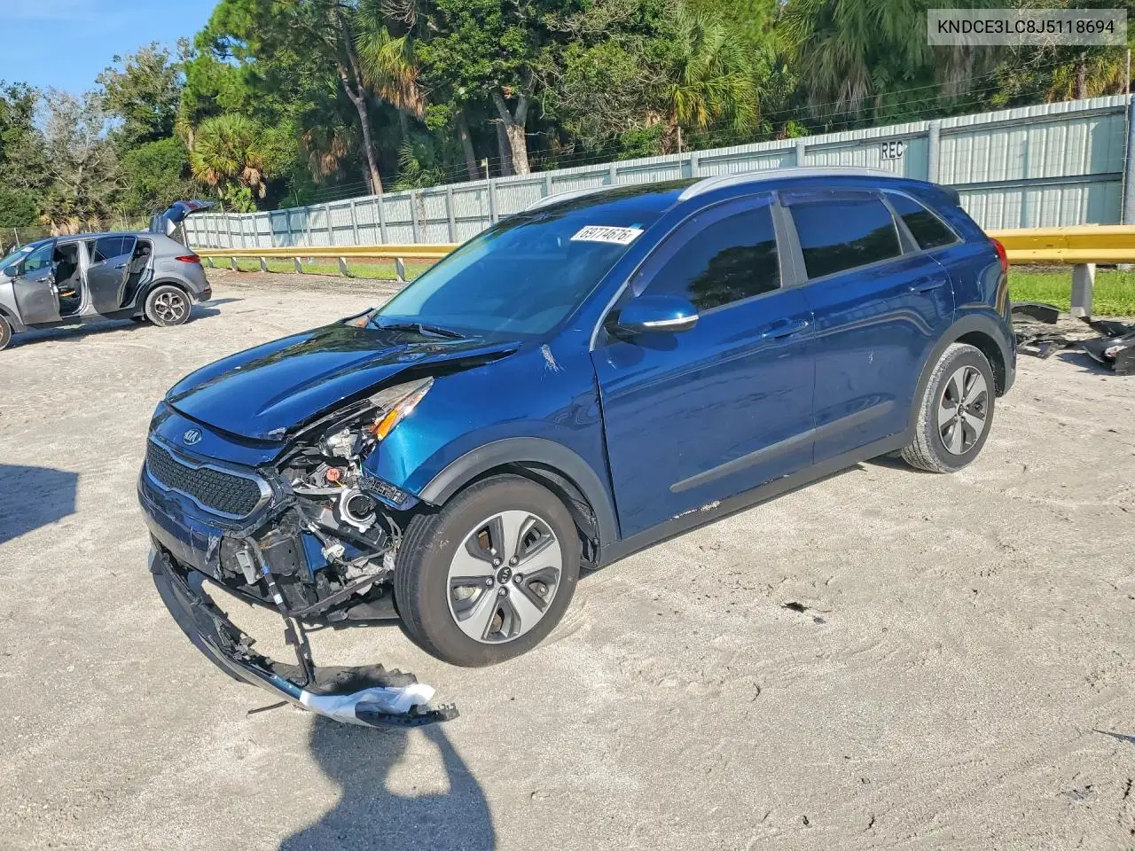 KIA NIRO 2018, VIN KNDCE3LC8J5118694