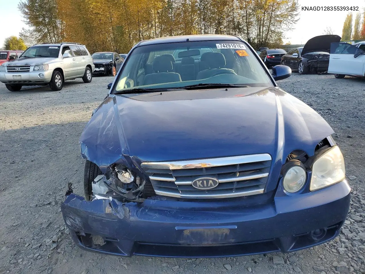 2005 KIA OPTIMA VIN KNAGD128355393432 — фото 5