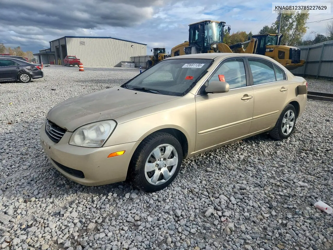 KIA OPTIMA 2008, VIN KNAGE123785227629