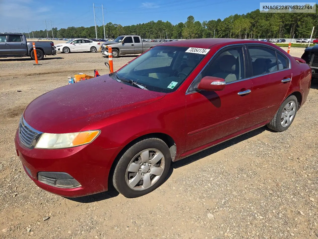 KIA OPTIMA 2009, VIN KNAGE228795322744