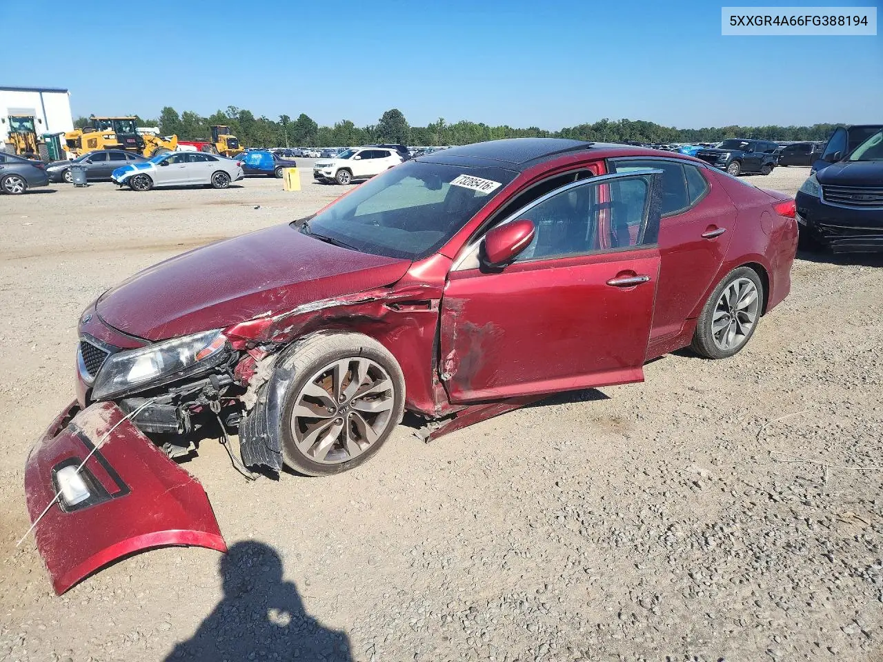 KIA OPTIMA 2015, VIN 5XXGR4A66FG388194
