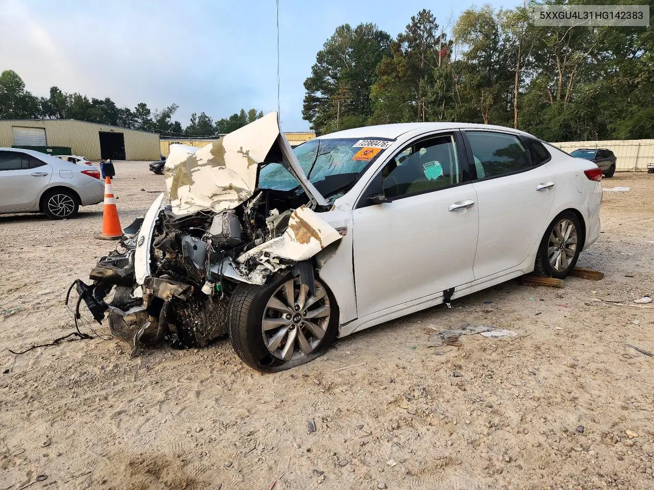 KIA OPTIMA 2017, VIN 5XXGU4L31HG142383
