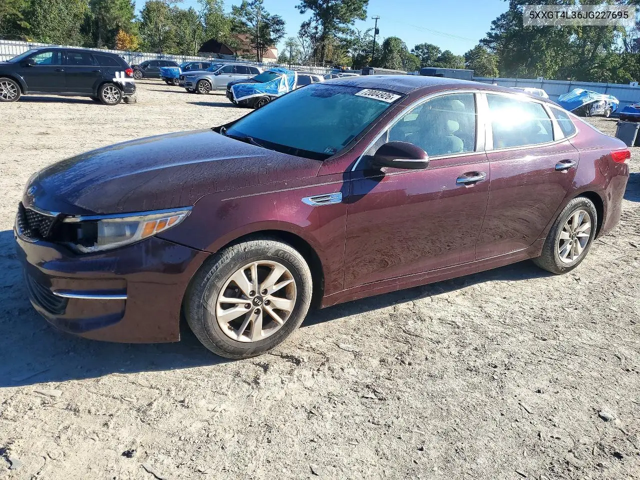 KIA OPTIMA 2018, VIN 5XXGT4L36JG227695