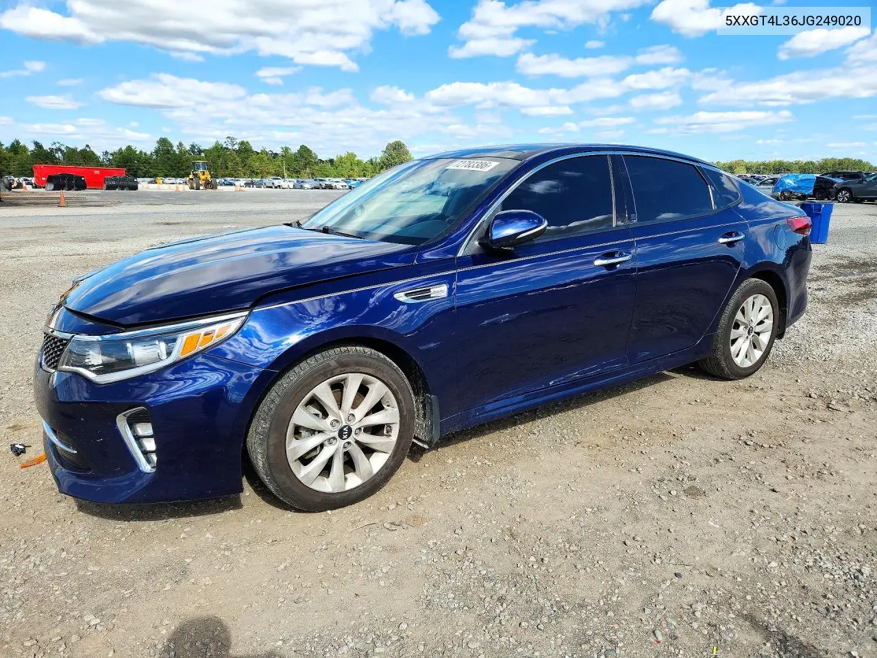 KIA OPTIMA 2018, VIN 5XXGT4L36JG249020