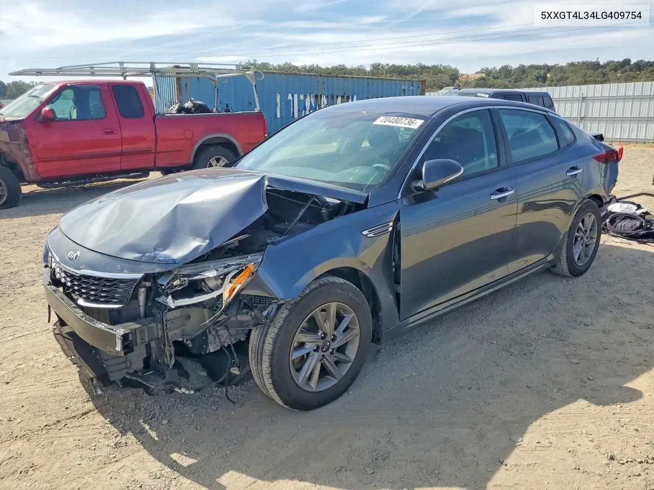 KIA OPTIMA 2020, VIN 5XXGT4L34LG409754