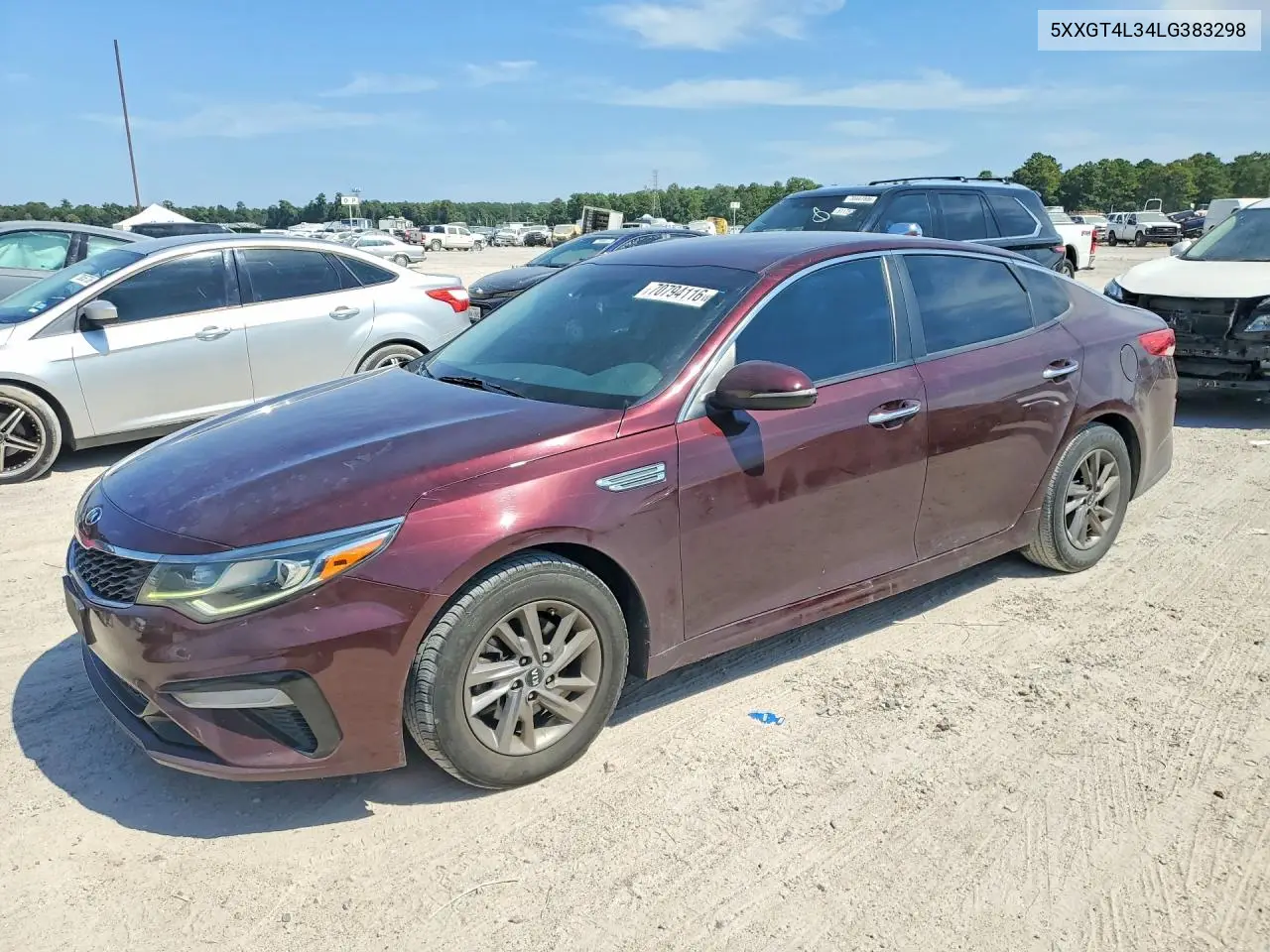 KIA OPTIMA 2020, VIN 5XXGT4L34LG383298