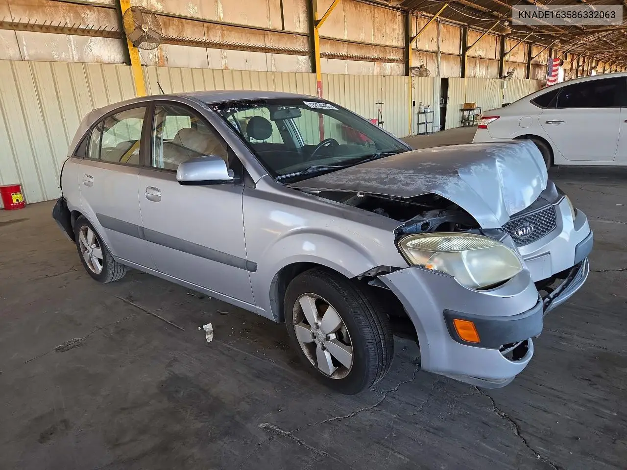 2008 KIA RIO VIN KNADE163586332063 — фото 4
