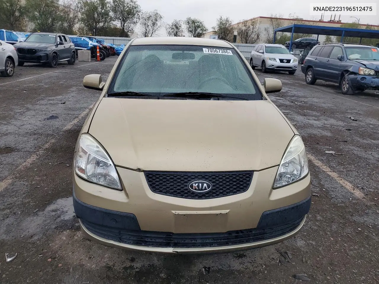 2009 KIA RIO VIN KNADE223196512475 — фото 5