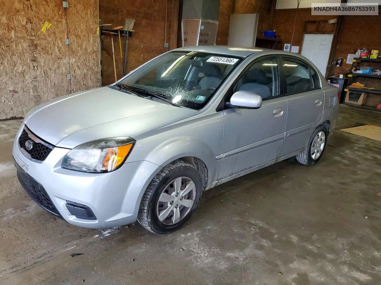 KIA RIO 2011, VIN KNADH4A36B6753393