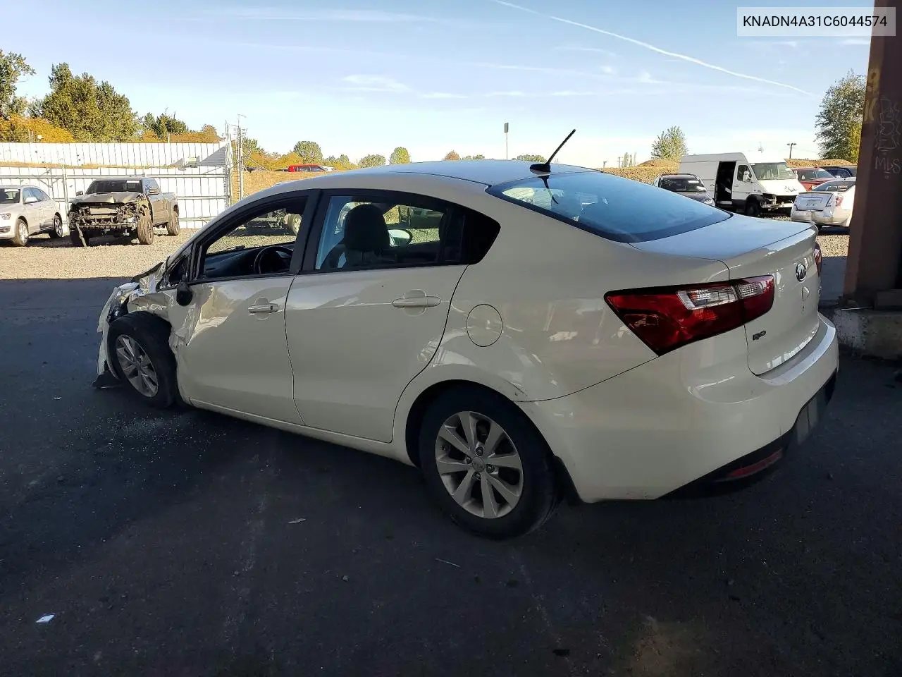 2012 KIA RIO VIN KNADN4A31C6044574 — фото 2