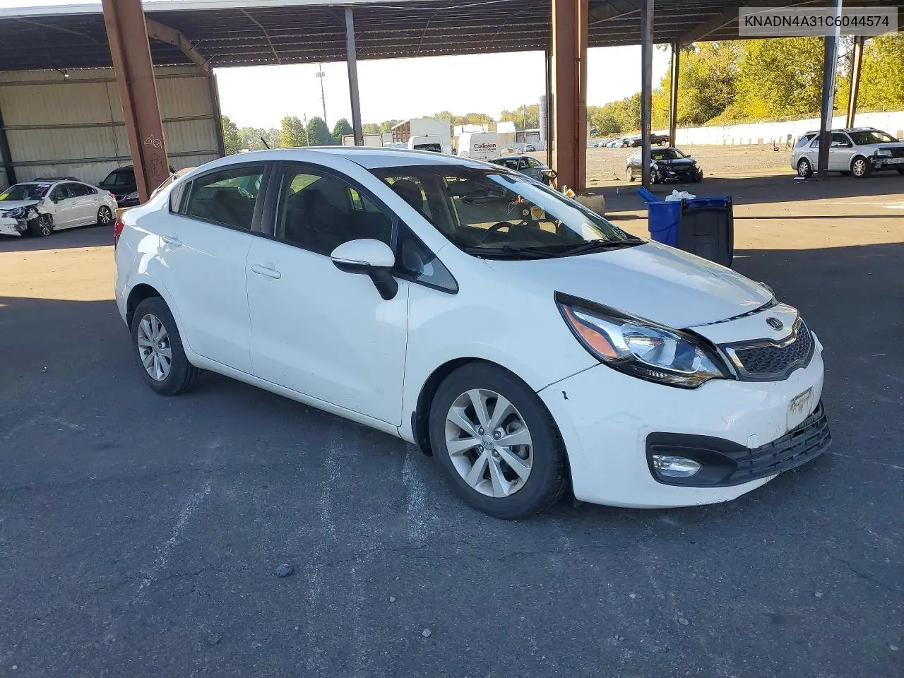 2012 KIA RIO VIN KNADN4A31C6044574 — фото 4