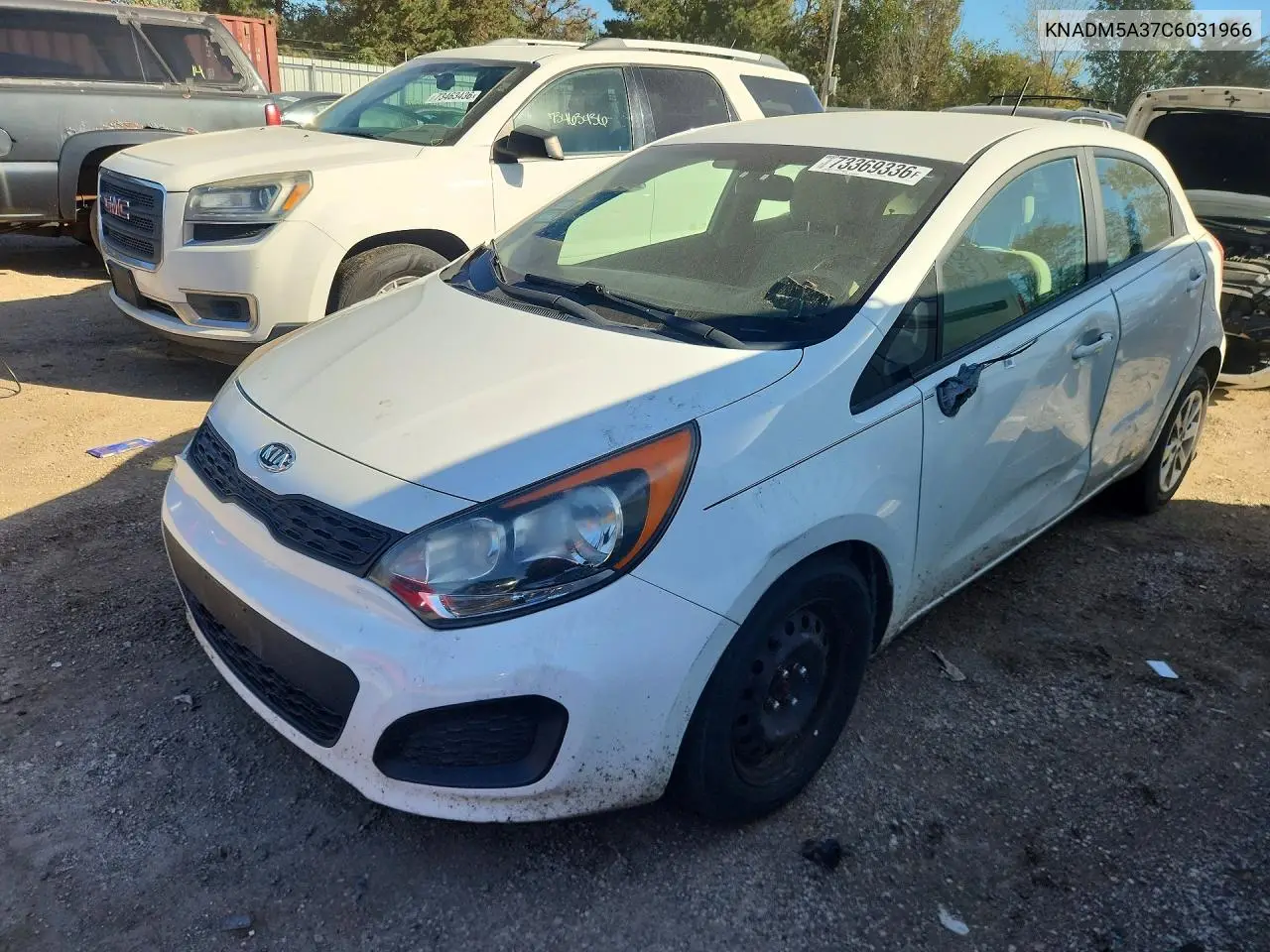 KIA RIO 2012, VIN KNADM5A37C6031966