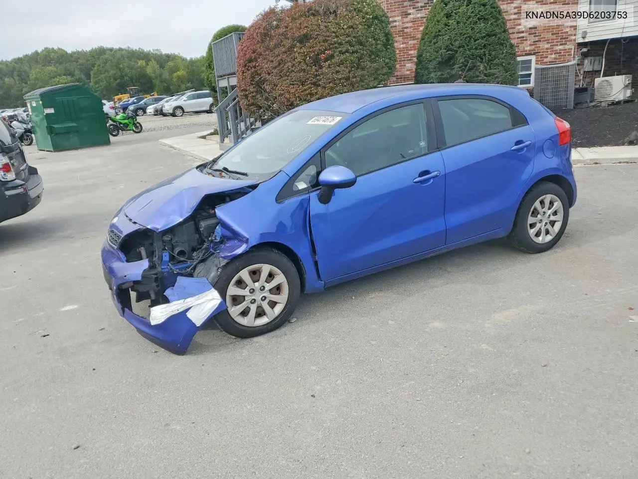 KIA RIO 2013, VIN KNADN5A39D6203753