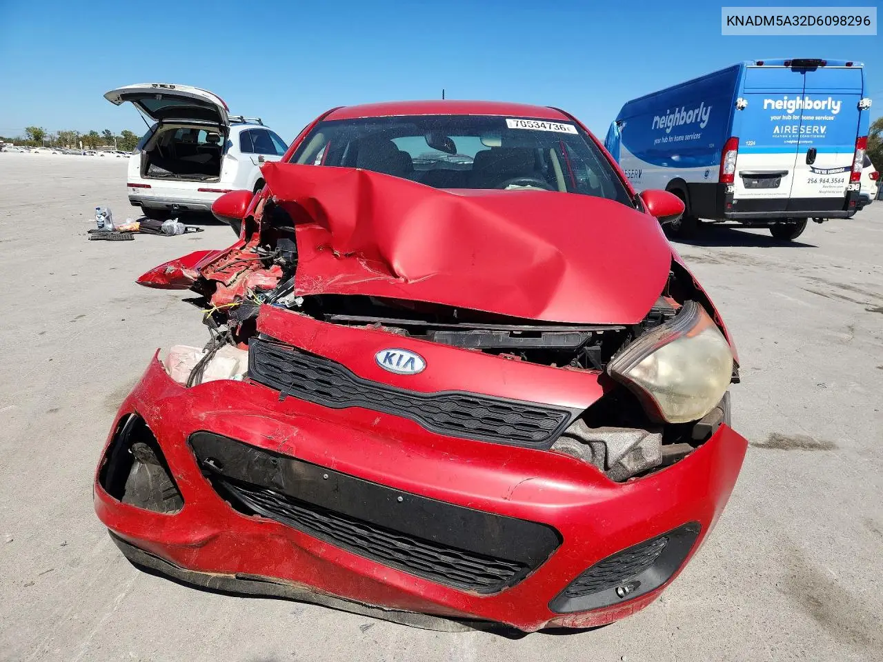 2013 KIA RIO VIN KNADM5A32D6098296 — фото 5