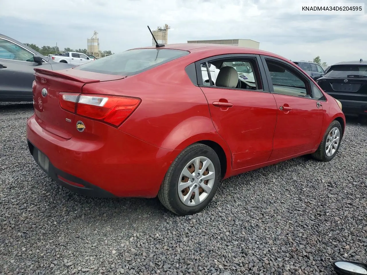 2013 KIA RIO VIN KNADM4A34D6204595 — фото 3