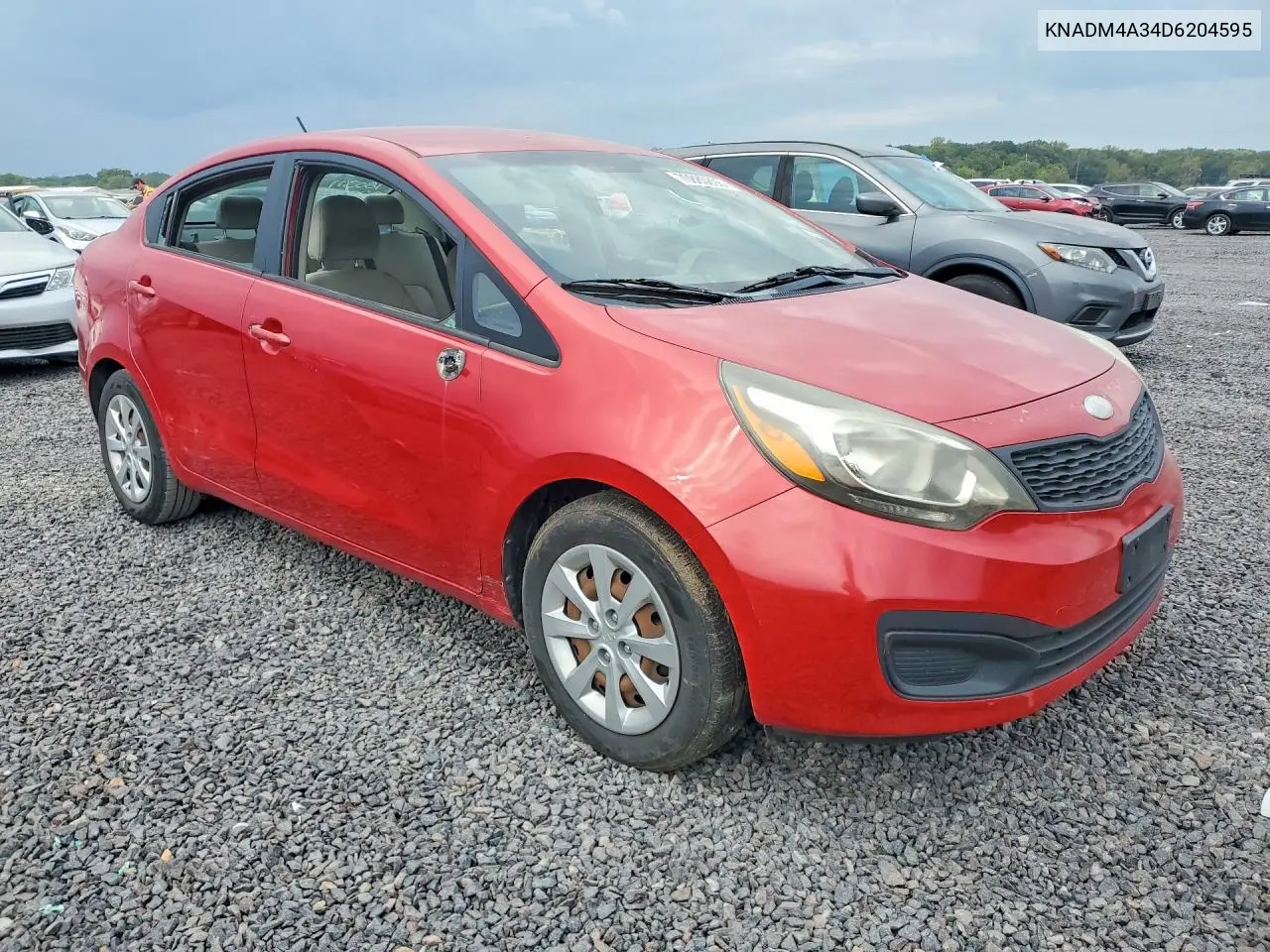 2013 KIA RIO VIN KNADM4A34D6204595 — фото 4