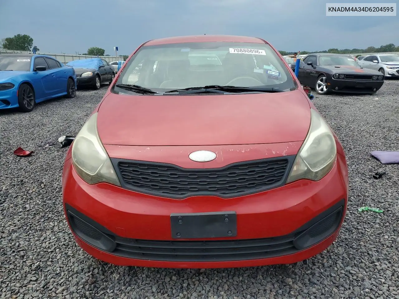 2013 KIA RIO VIN KNADM4A34D6204595 — фото 5