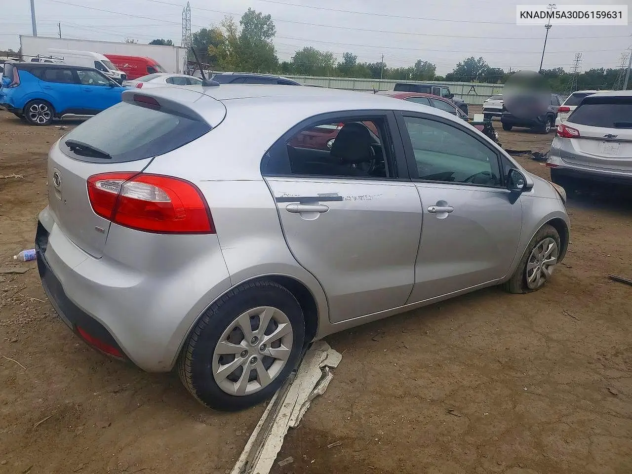 2013 KIA RIO VIN KNADM5A30D6159631 — фото 3