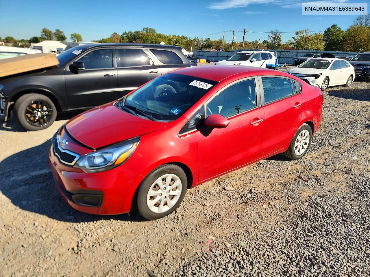 KIA RIO 2014, VIN KNADM4A31E6389643