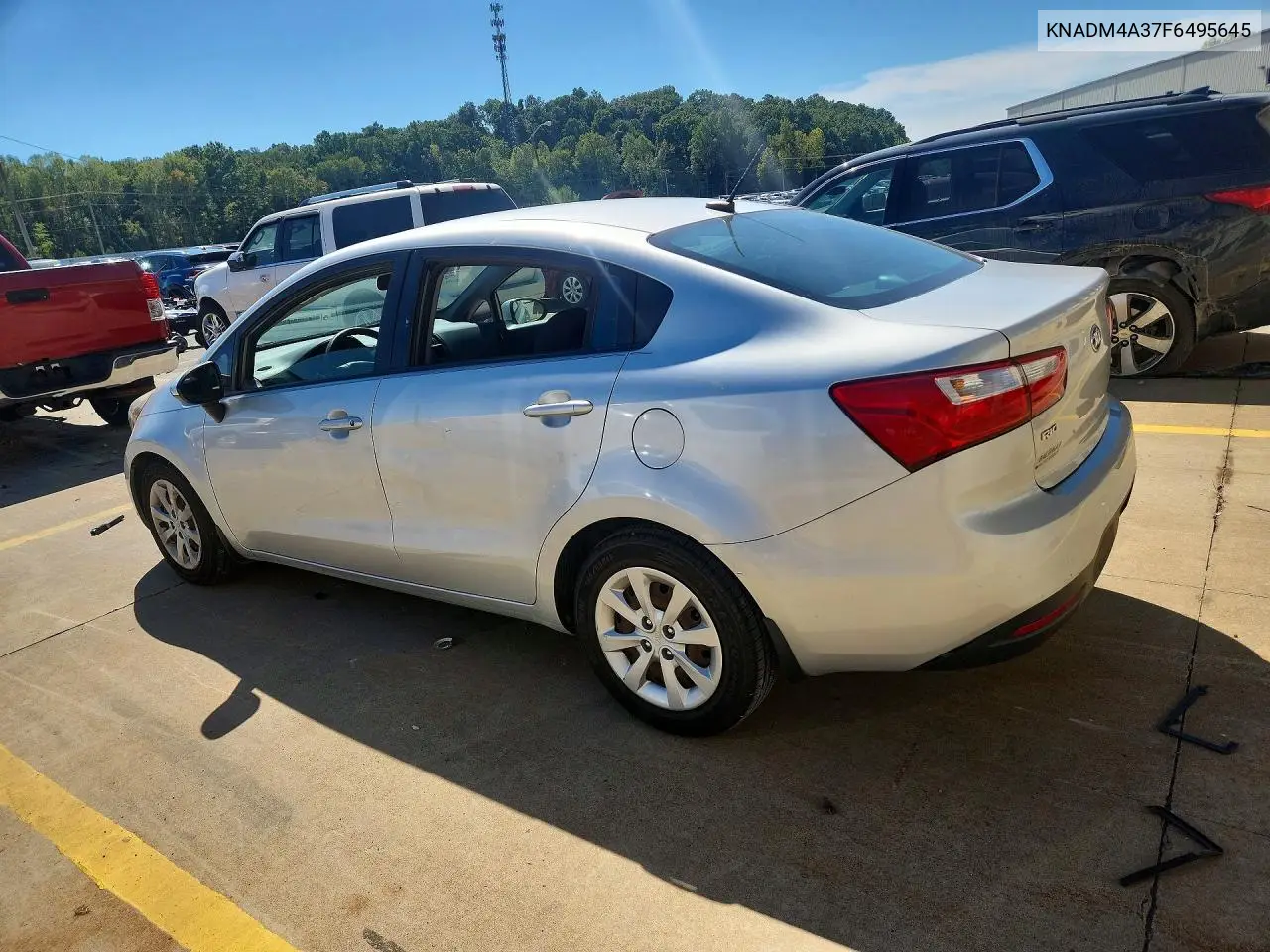 2015 KIA RIO VIN KNADM4A37F6495645 — фото 2