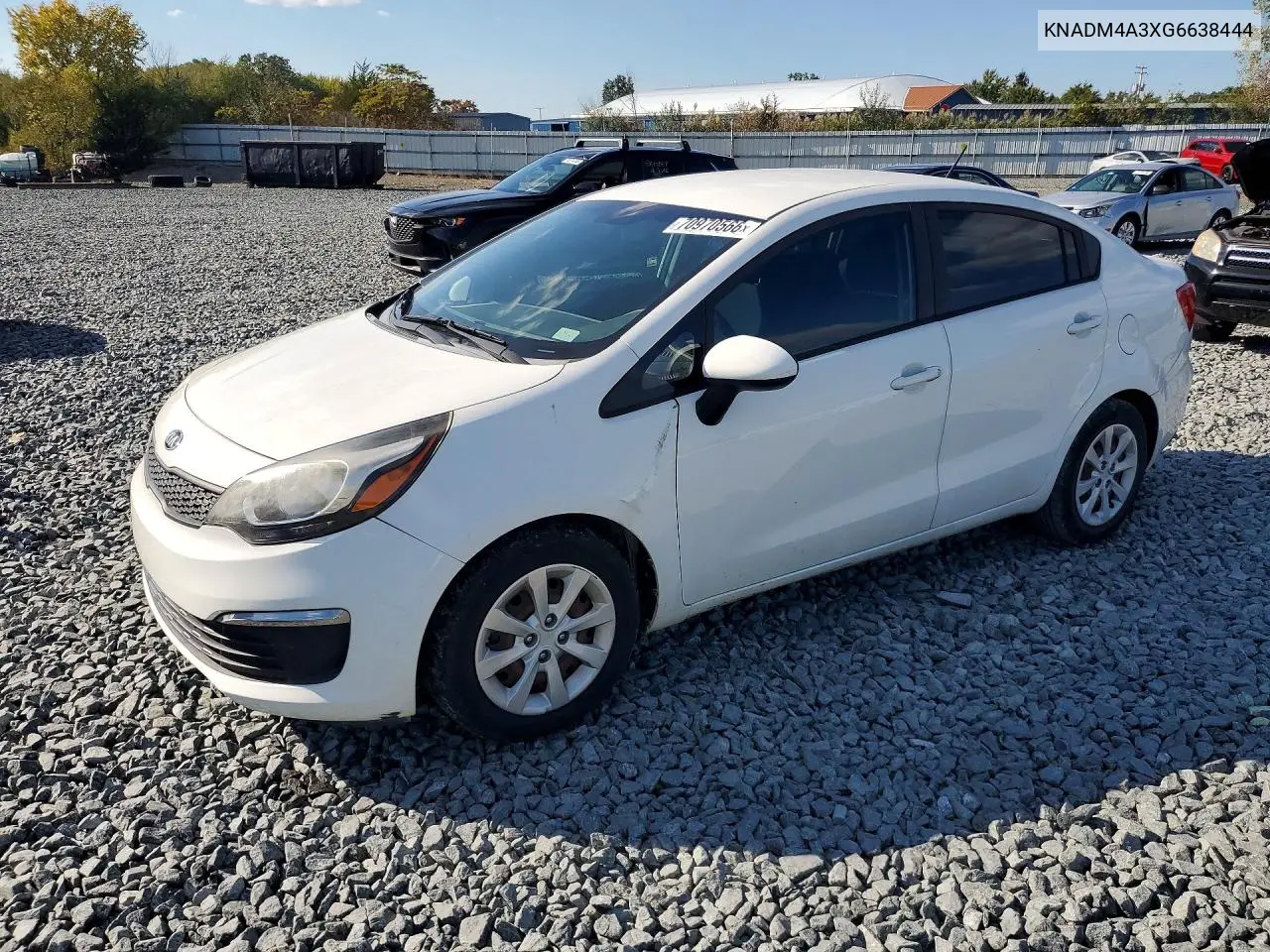KIA RIO 2016, VIN KNADM4A3XG6638444